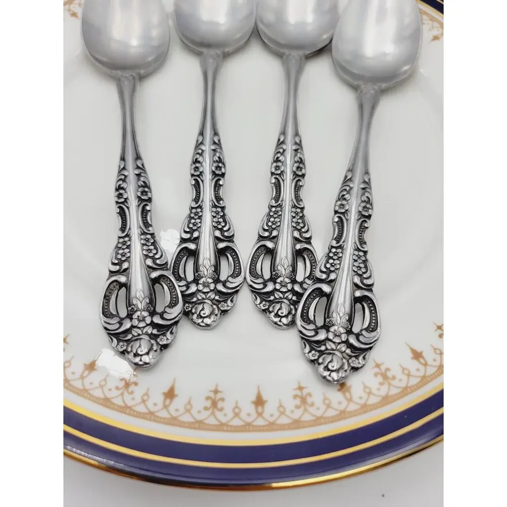 United Silver Co Stainless Japan Acadia Place Teaspoon Set of 4 Vtg